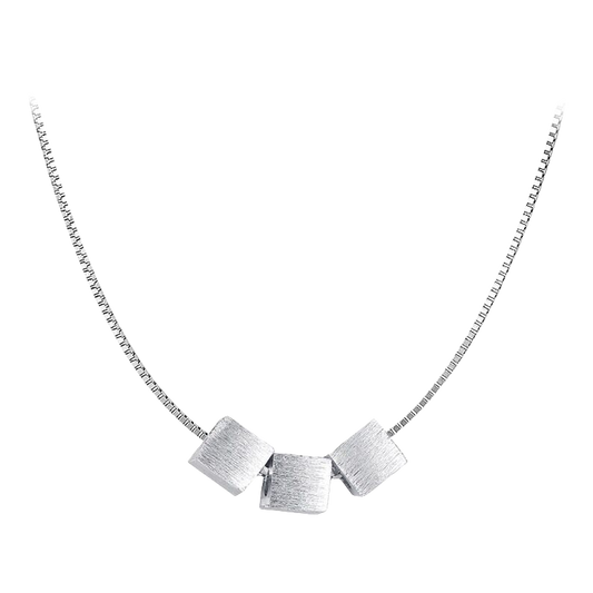 999 Sterling Silver Necklace with Cube Pendant