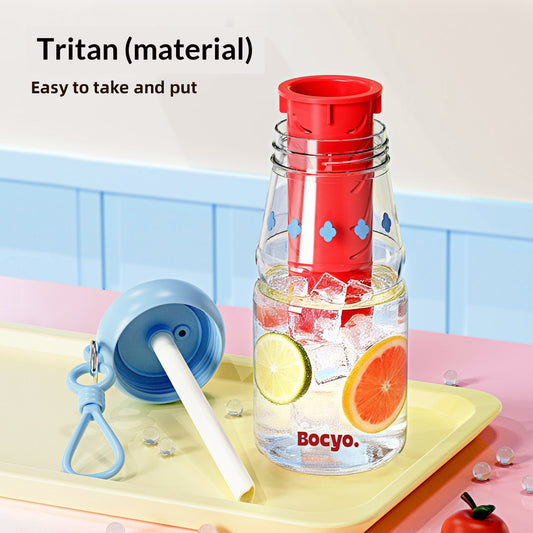 Drinking Cup With Straw & Separate Tea Compartment