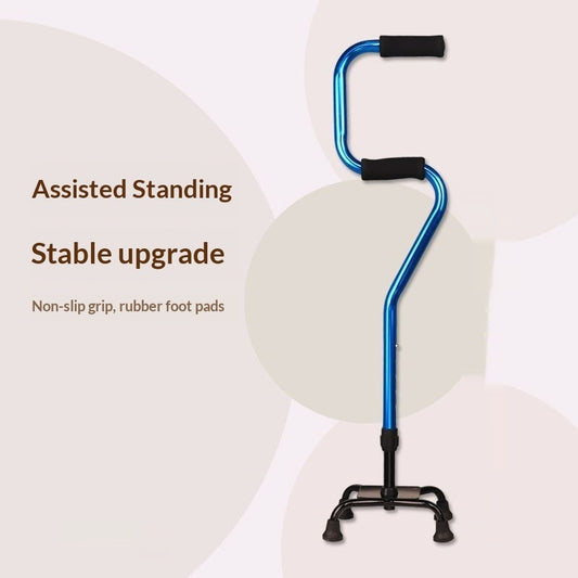 Drop-Resistant Arch-Shaped Adjustable Quad Cane