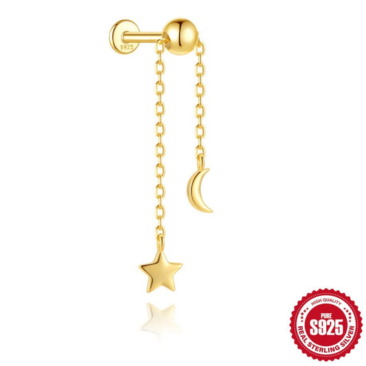 Stud Earrings - S925 Sterling Silver Tassel