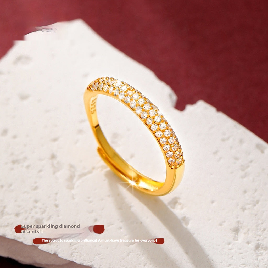 Zircon Index Finger Ring with Micro-Pave Design
