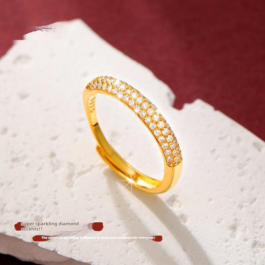 Zircon Index Finger Ring with Micro-Pave Design