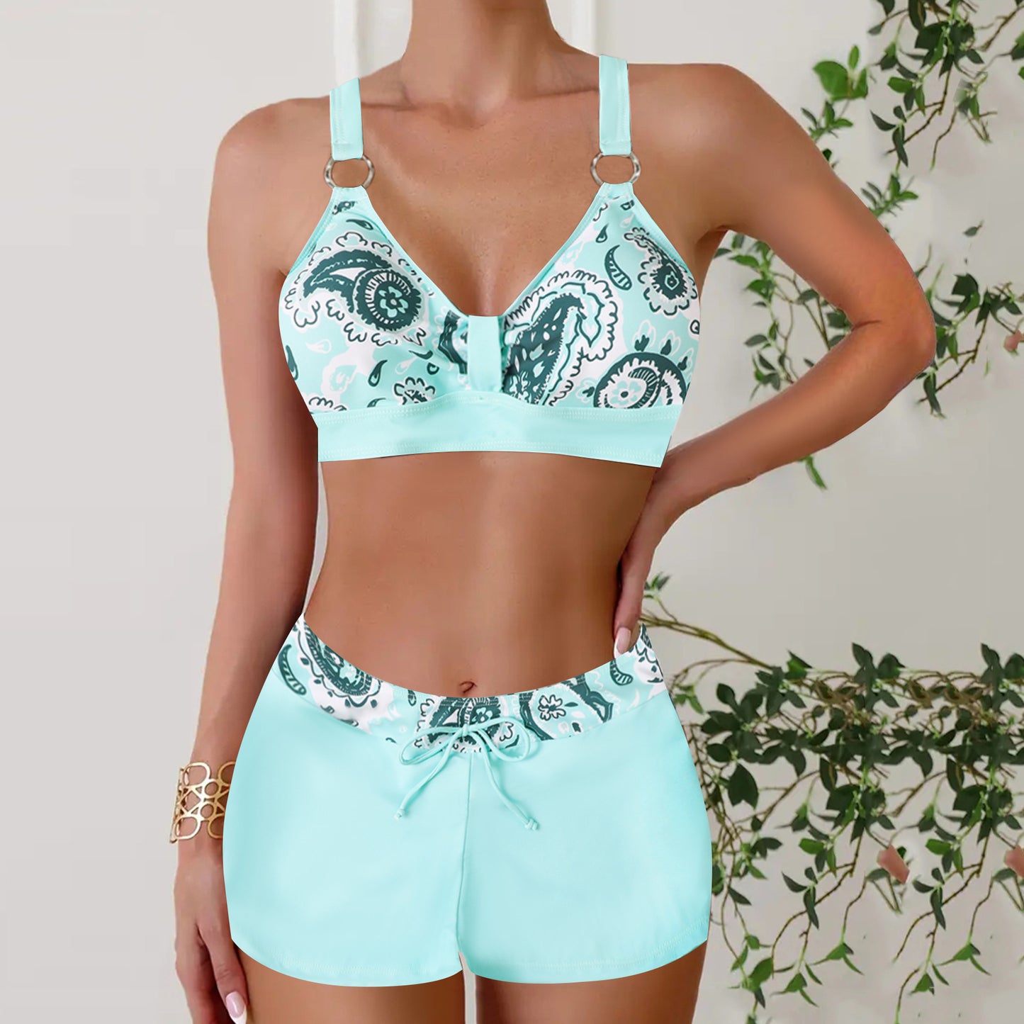 Women's Conservative Low-Rise Slimming Two-Piece Bikini
