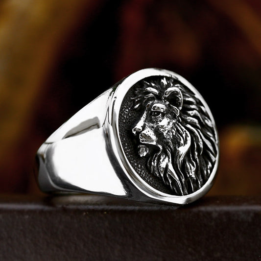 Lion Head Ring in Stainless Steel