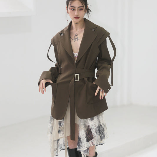 Deconstructed Blazer with Adjustable Waist