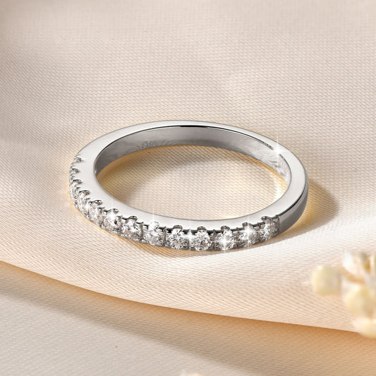 14k Gold-plated Stackable Moissanite Row Ring