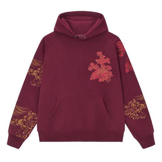 Heavy-Embroidered Chinese-Style Hooded Pullover
