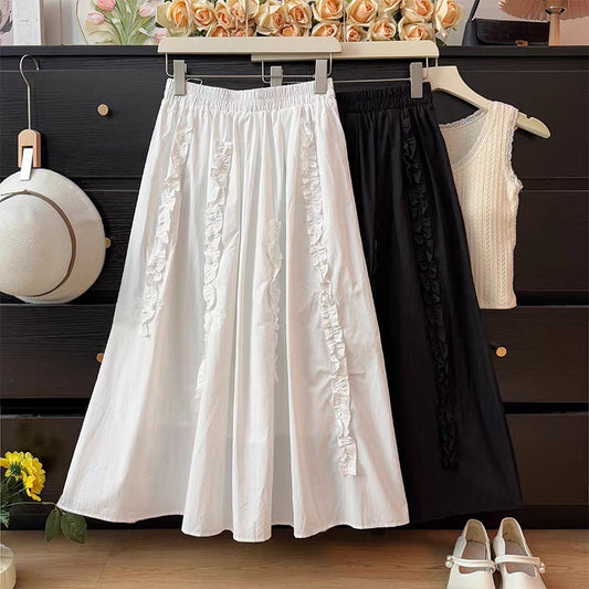 A-Line Pleated Flared Skirt