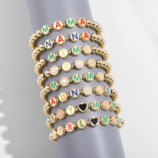 Simple Round Bracelet With Letter Charm