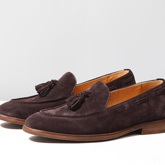 Loafer Shoes in Suede with Tassels