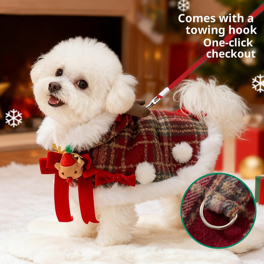 Plaid Pet Cloak, Fleece Lined