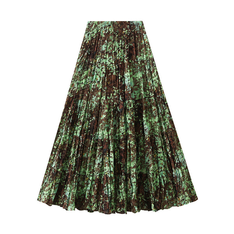 Skirt, Floral-Print Patchwork Cake Style
