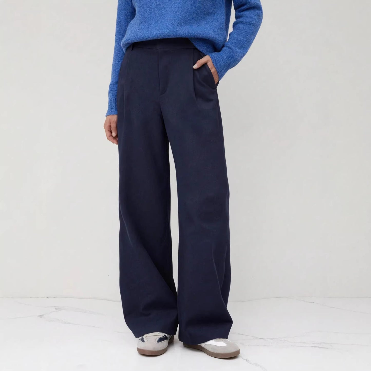 Wide Leg Straight Leg Casual All Matching Long Pants With Pockets
