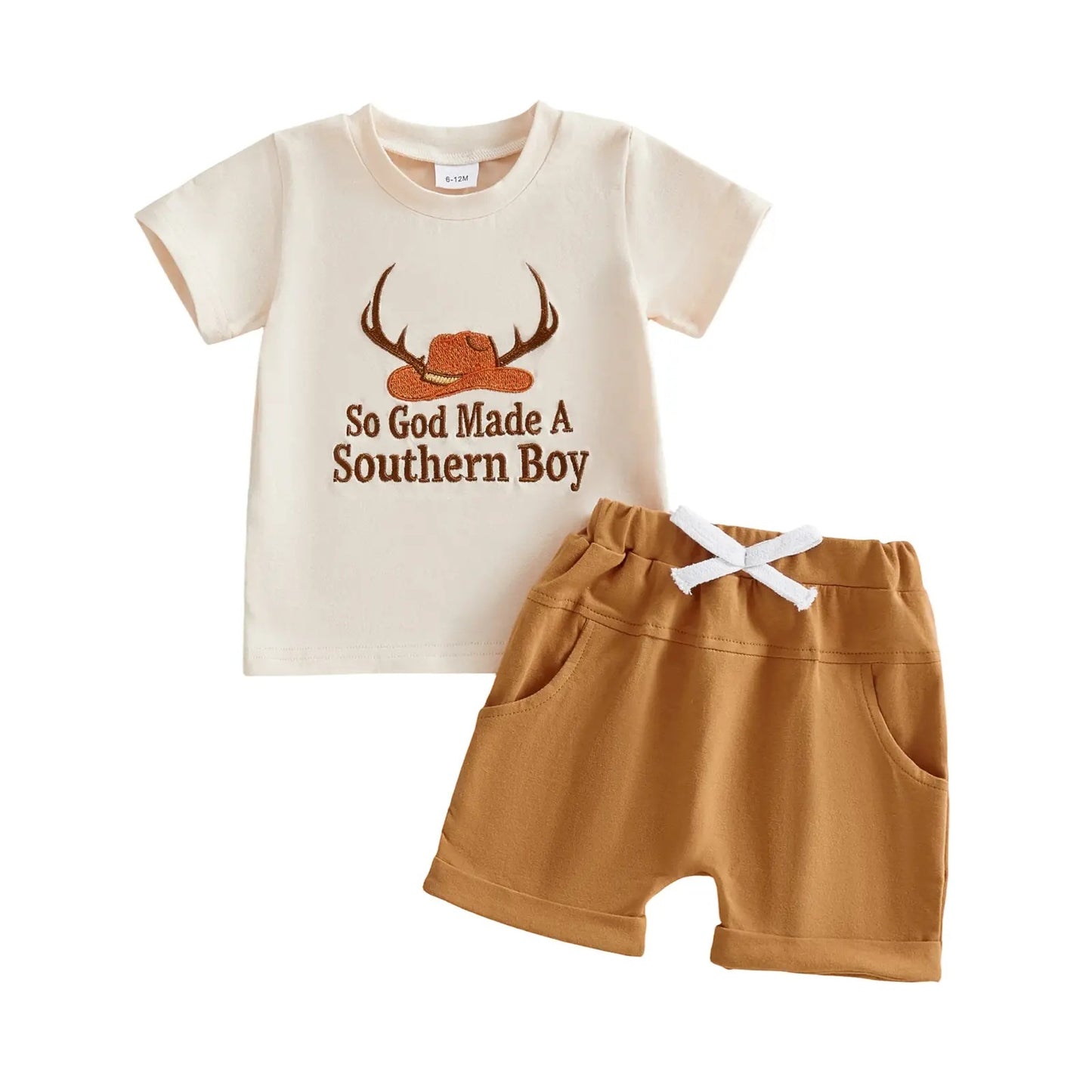 Children's Embroidered Set with Retro Pattern