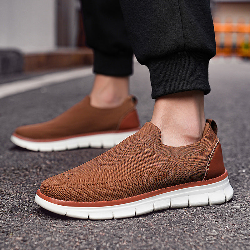 Flyknit Mens Shoes Cross-Border Lightweight Loafers Mens Sneakers
