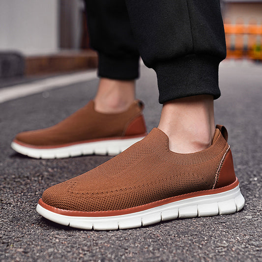 Flyknit Mens Shoes Cross-Border Lightweight Loafers Mens Sneakers