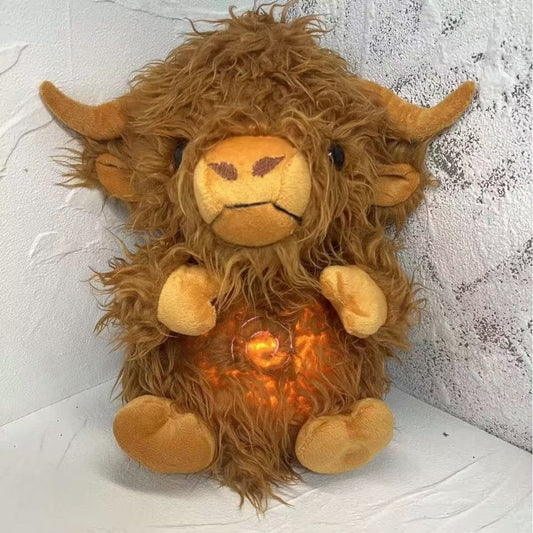Scottish Highland Cow Breathing Glow-in-the-dark Plush Toy
