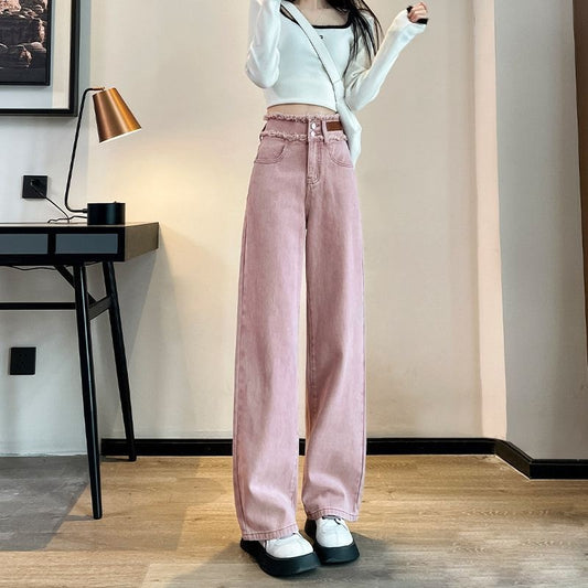 Slimming High-Waisted Straight-Leg Pants