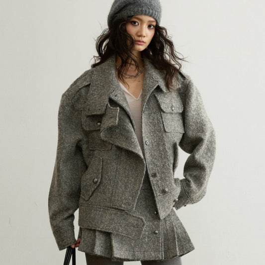 Women's Tailored Woolen Jacket for Casual Wear