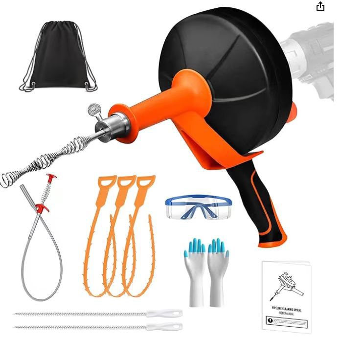 Floor Drain Unclogger Tool in Orange