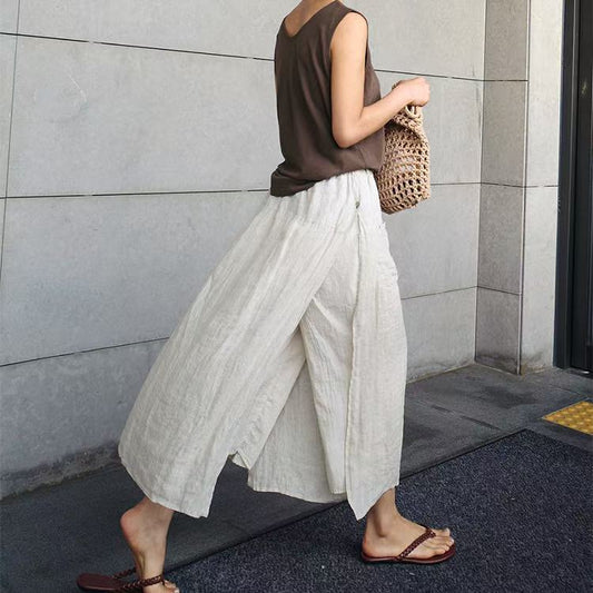 Skort with Mock Two-Piece Spliced Design