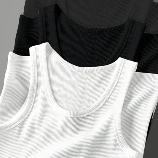 Solid Color Sleeveless Tank Tops Sporty Slim Fit