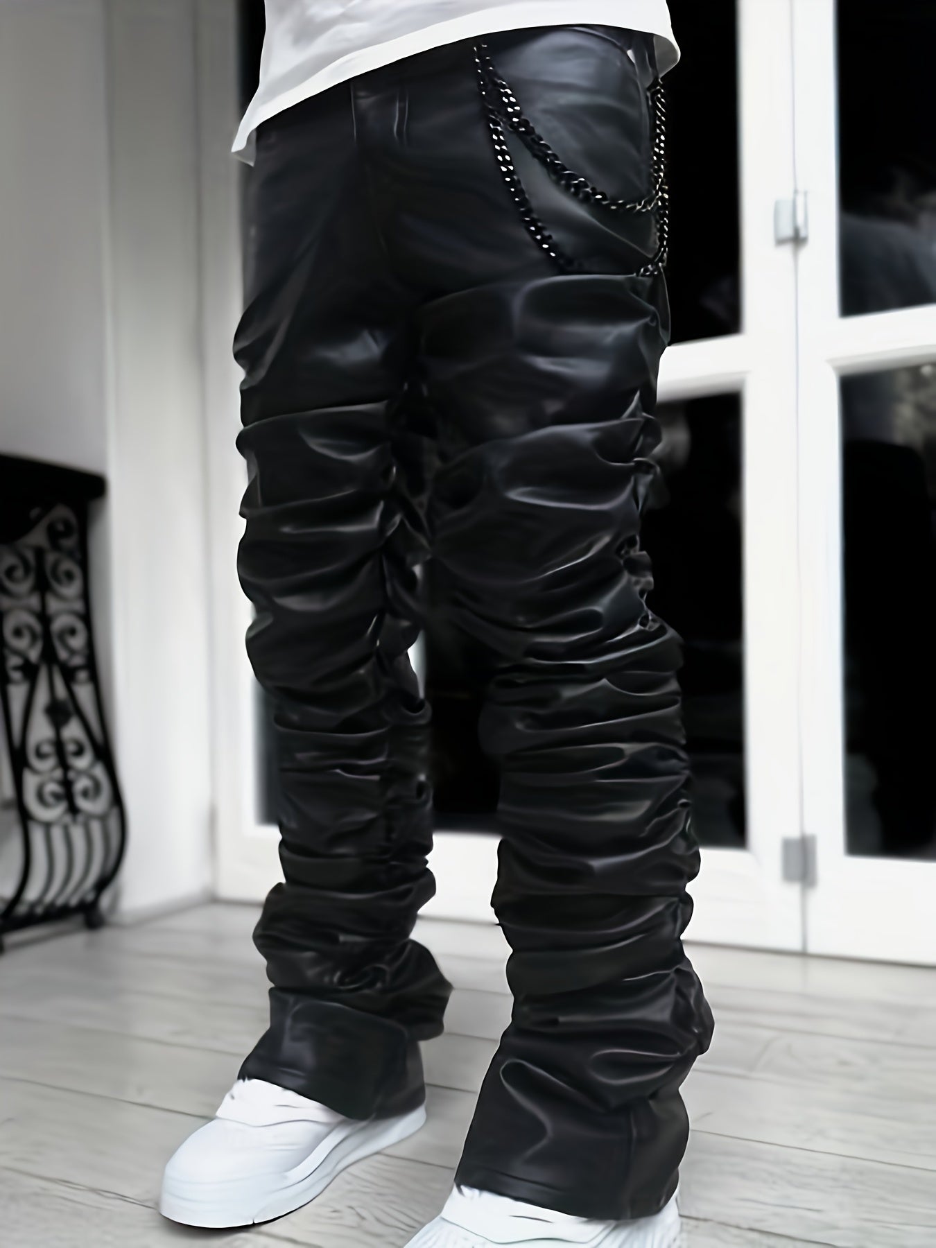 Straight-Leg Pants with Slim-Fit Elastic