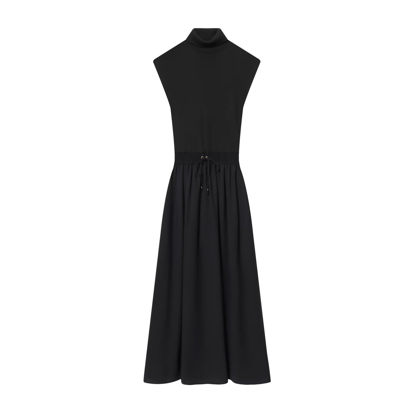 Solid-color Patchwork Mid-length Dress For Women