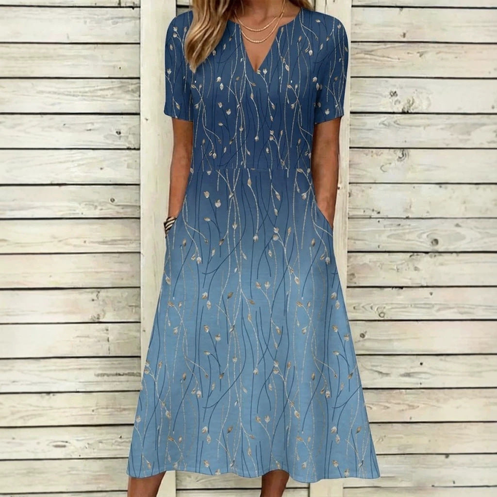 Floral-Print Dress with Subtle Pattern