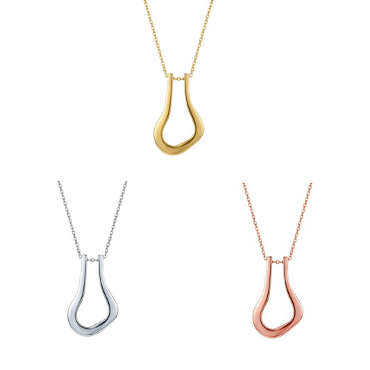 U-Shaped Ring Holder Necklace with Clavicle Chain