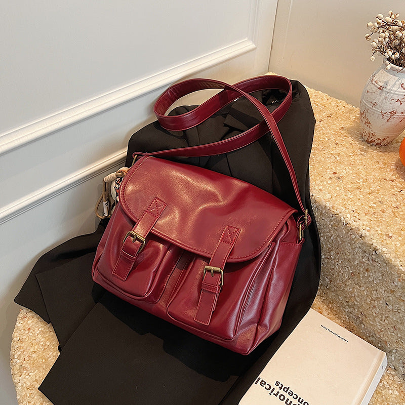 Women's PU Vintage Large-Capacity Shoulder Bag