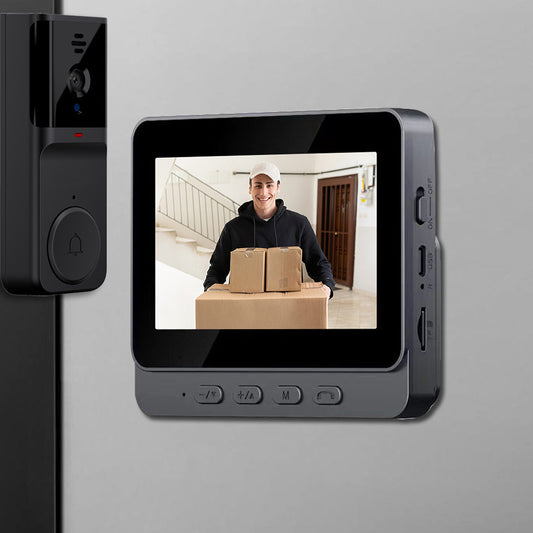 Smart Video Doorbell with 43-Inch Display and Wireless Peephole