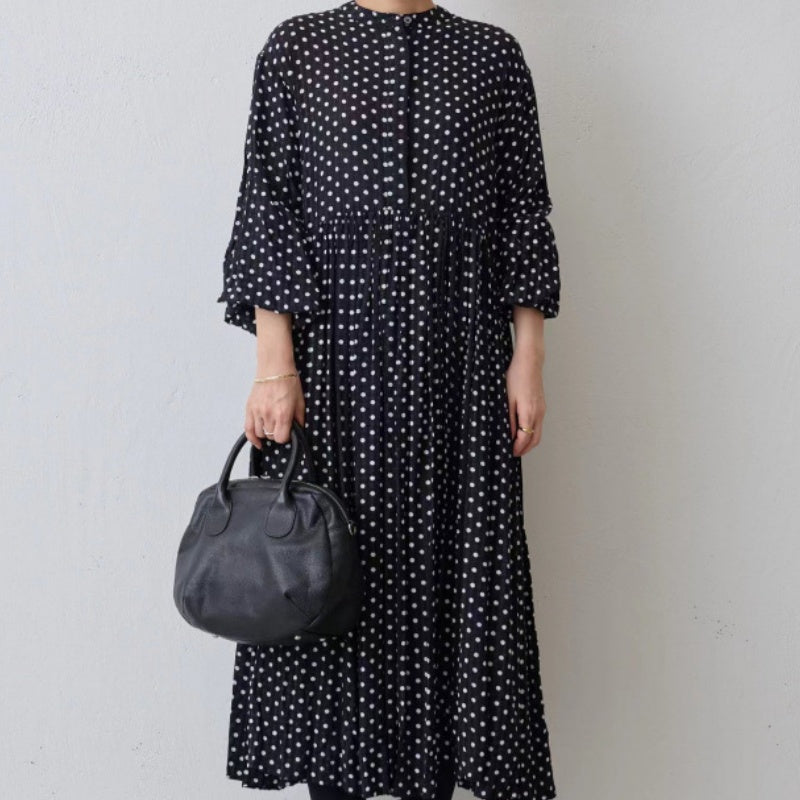 Women's White Polka-Dot Swing Dress