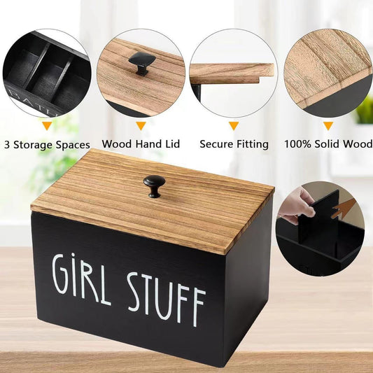 Wooden Bathroom Toilet Paper Storage Box