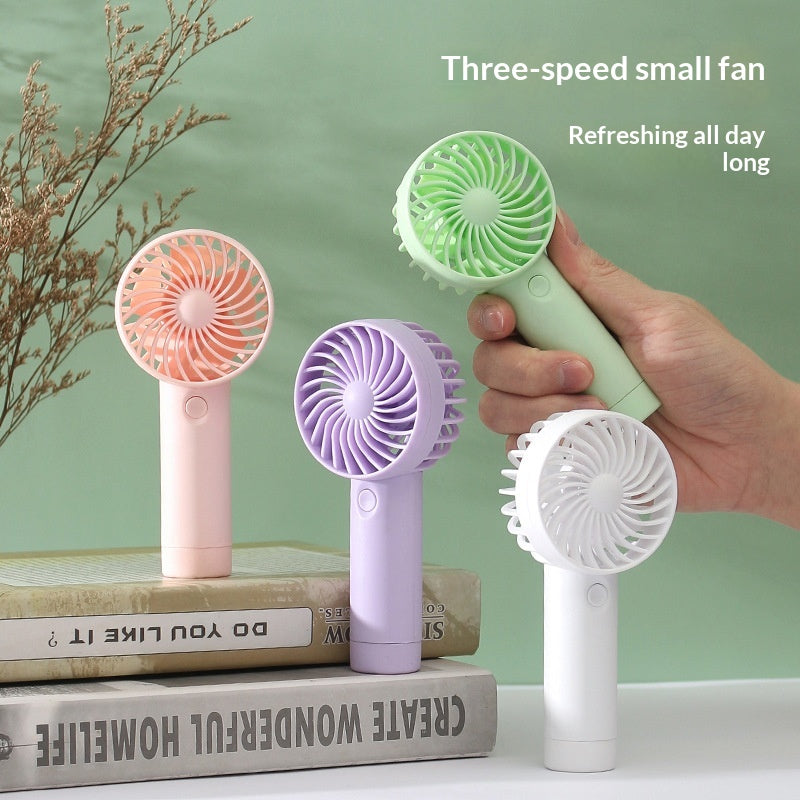 Portable Handheld Fan with Three-Speed Quiet Motor