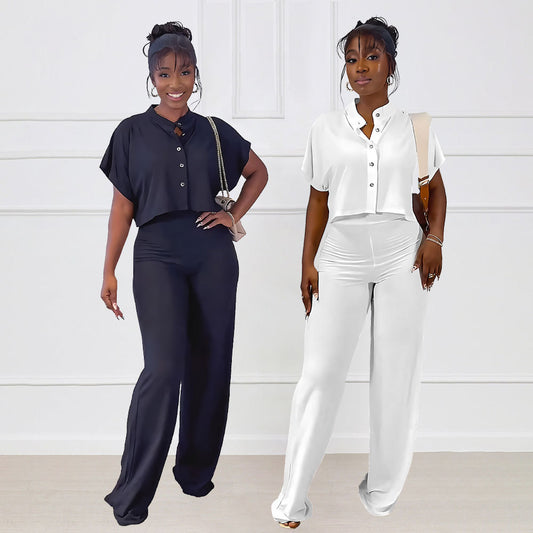 Versatile Short Cardigan And Casual Pants Two-piece Set
