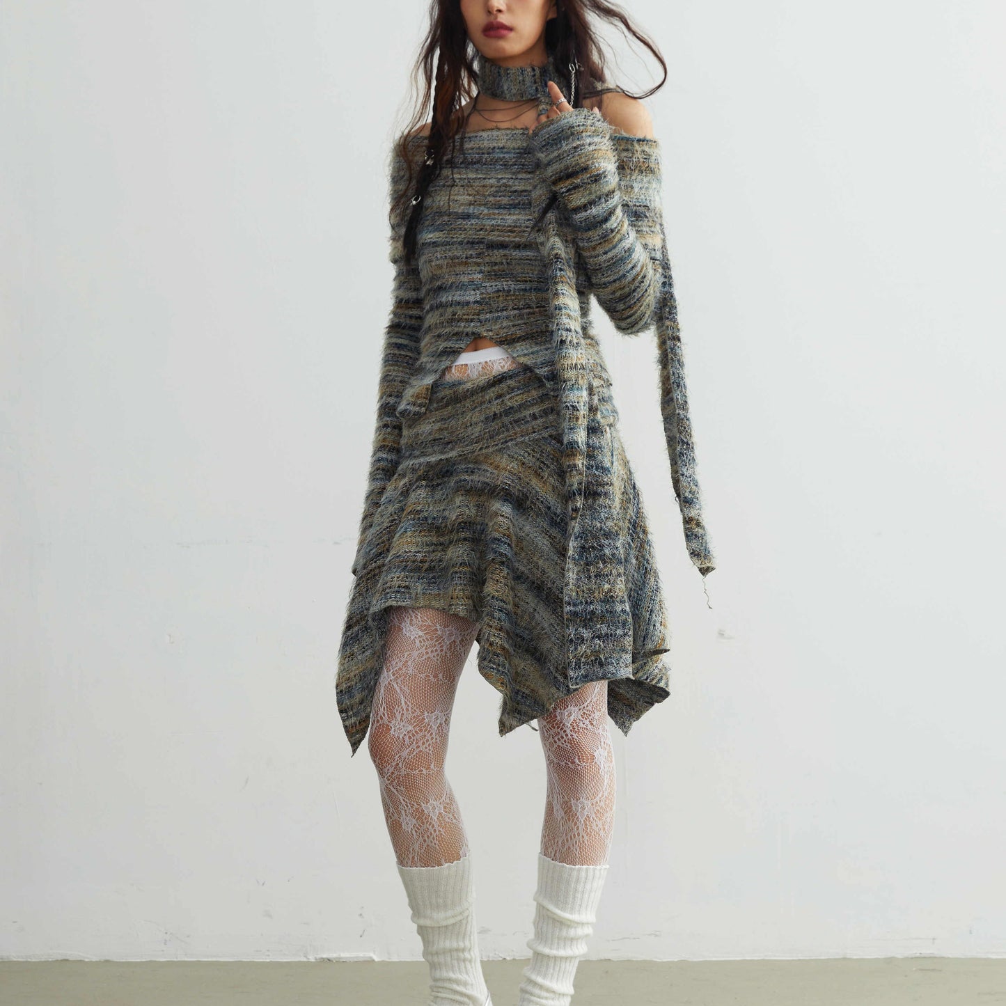 Knit Top and Skirt Set in Relaxed Fit