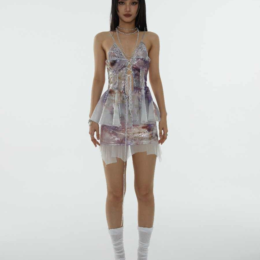 Sequined Overskirt with Jungle Print