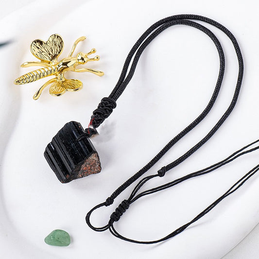Natural Crystal Black Tourmaline Pendant