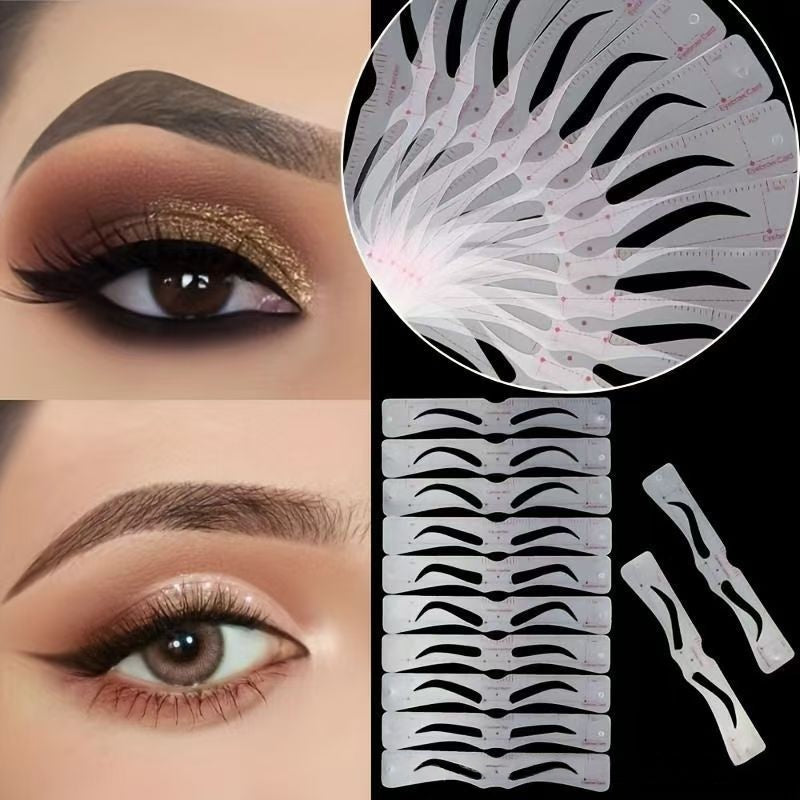 Eyebrow Sticker Set with Headband, 12-Piece