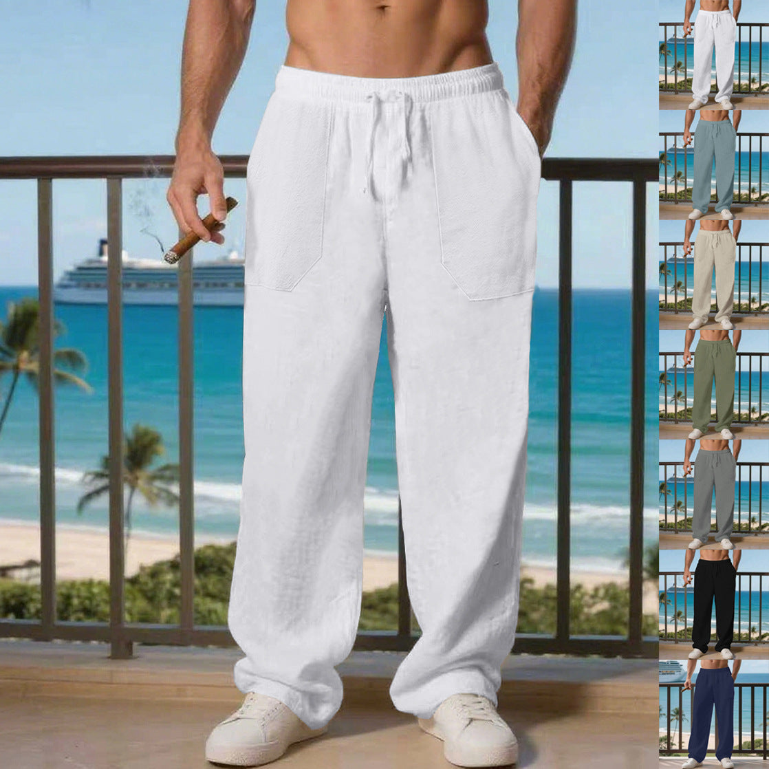 Plus-size Loose-fit Casual Mens Athletic Pants