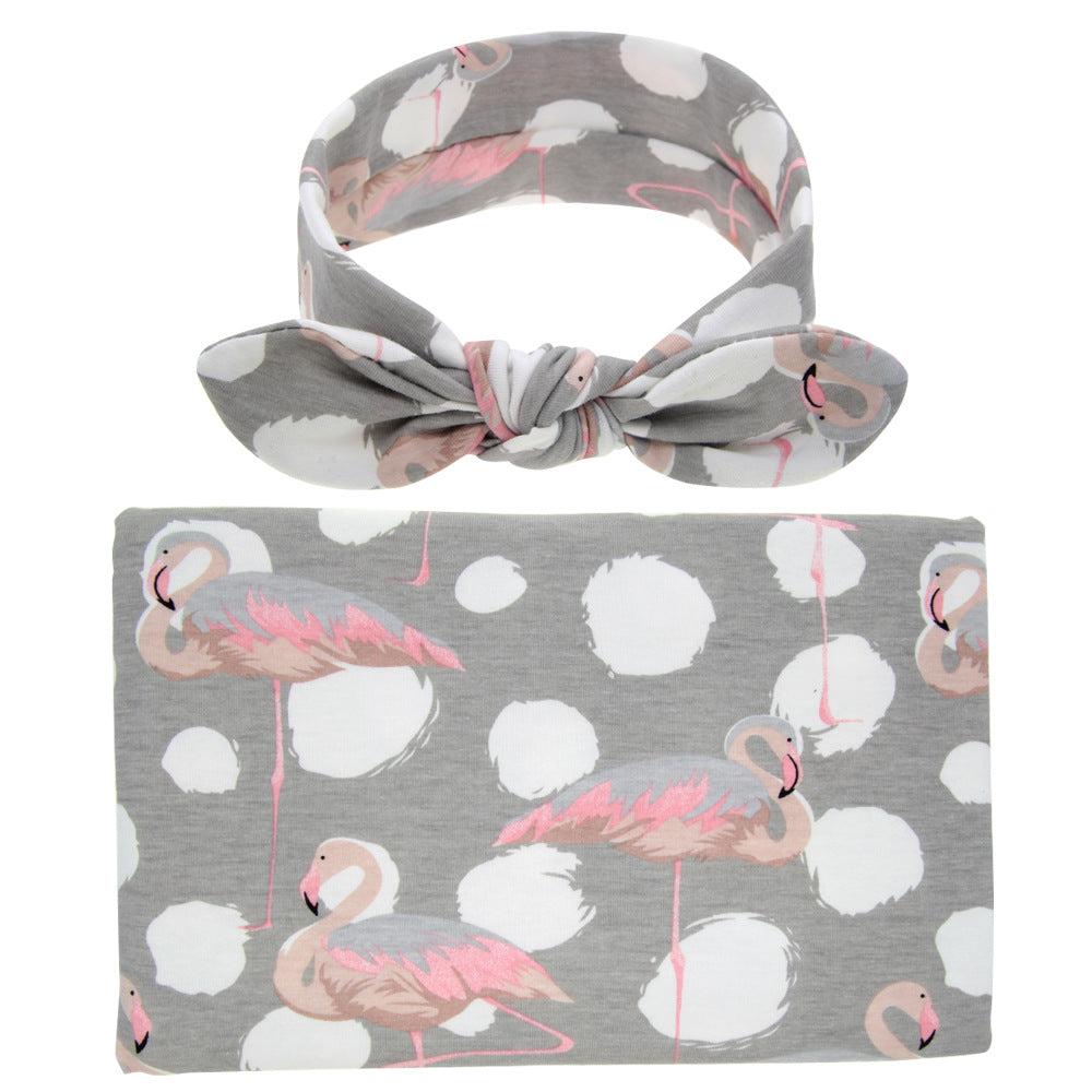Swaddling Blanket With Large Floral Pattern