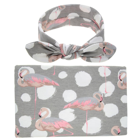 Swaddling Blanket With Large Floral Pattern