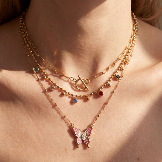 Butterfly Necklace - Retro Stackable