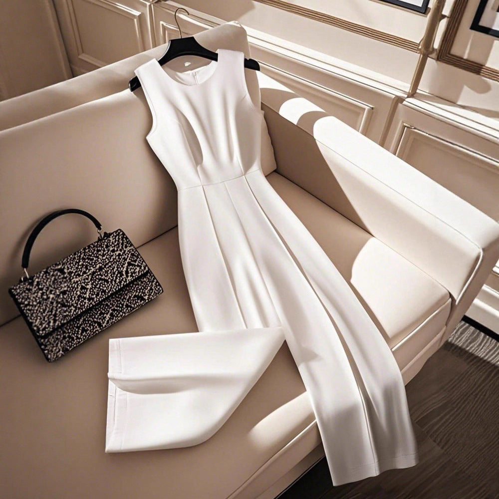 Sleeveless Jumpsuit with Waist-Cinching Detail