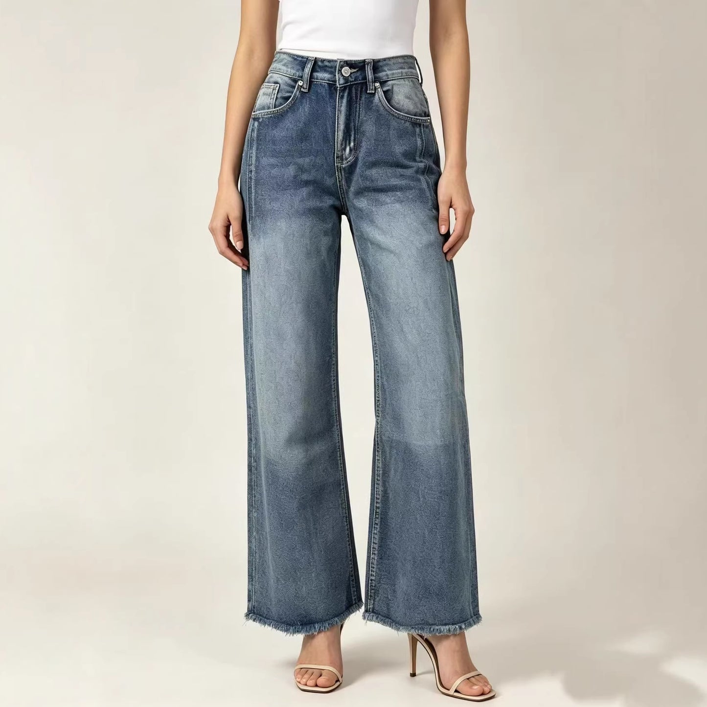 Women's Denim Jeans with Washed Finish