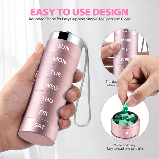 Alloy Pill Box Waterproof Storage, EDC Metal Medicine Case