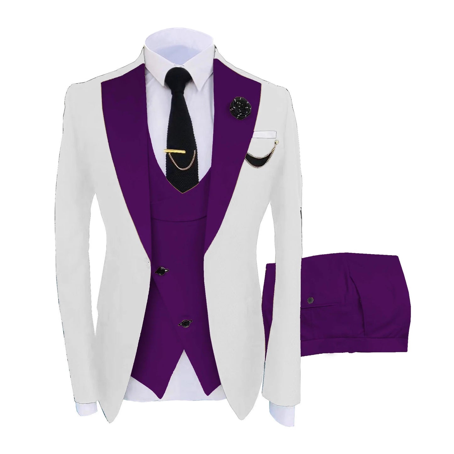 Three-Piece Mixed-Color Suit