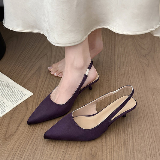 French-Style Vintage Pointed-Toe Sandals