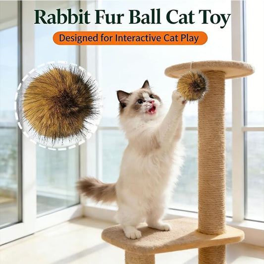 Cat Toy - Rabbit Fur Ball Enrichment